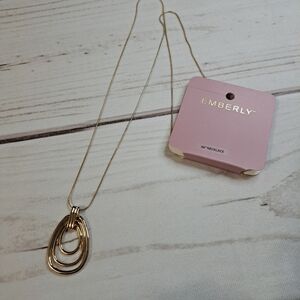 Emberly Gold Tone Layered Pendant Necklace 36"